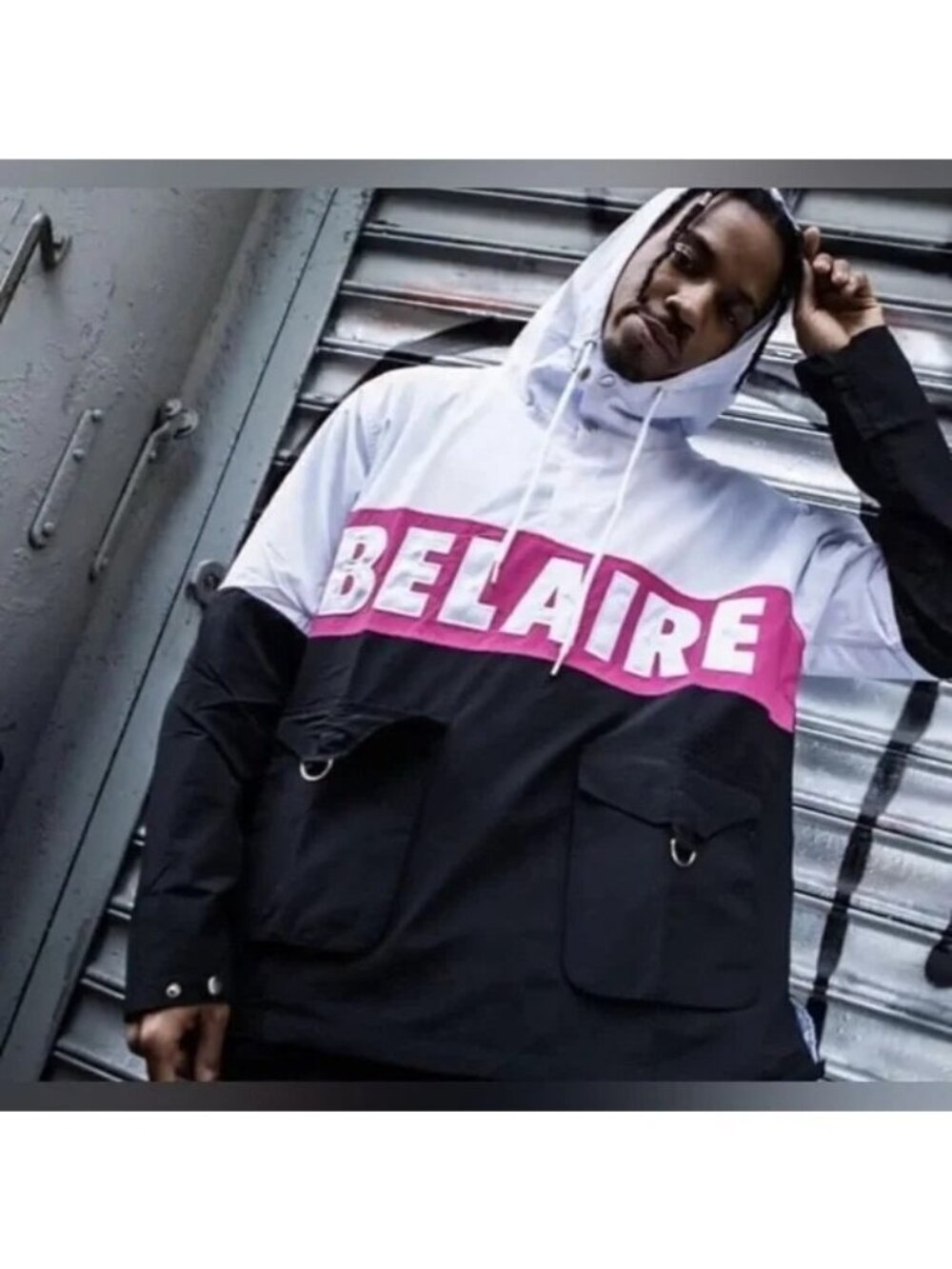 Luc Belaire France Jacket Limited Edition Windbreaker Jacket Pink White Size XL‎